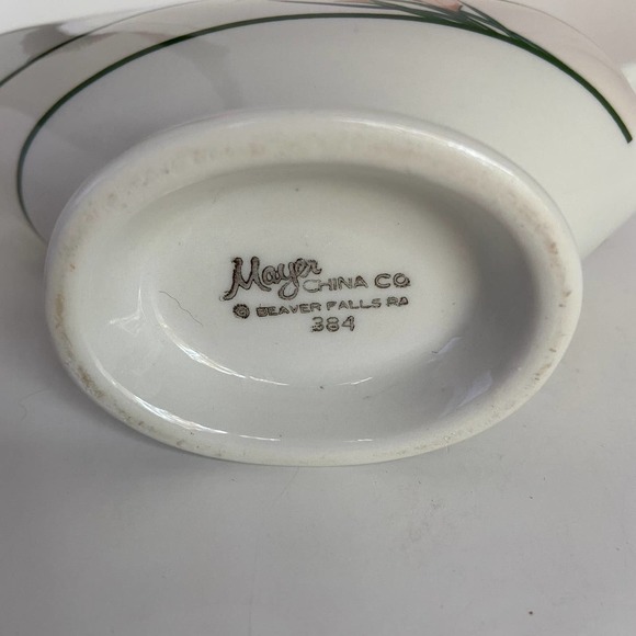 Mayer China Sauce Boat Pitcher Flowers Roses or tulips - Picture 3 of 6